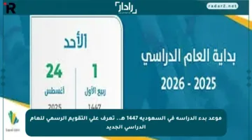 موعد بدء الدراسة في السعودية 1447 هـ.. تعرف على التقويم الرسمي للعام الدراسي الجديد